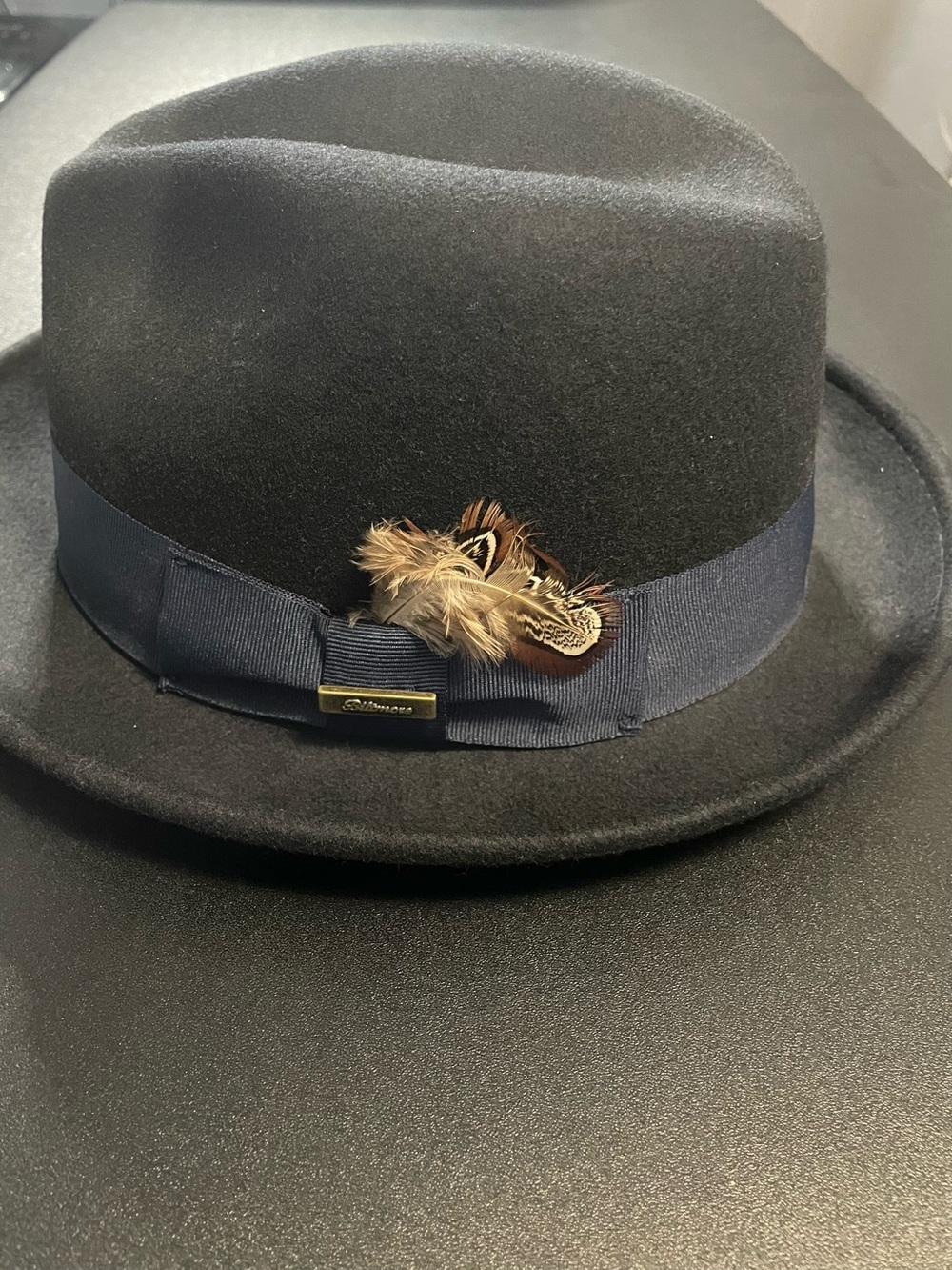Biltmore Feather Fedora Black Hat Medium